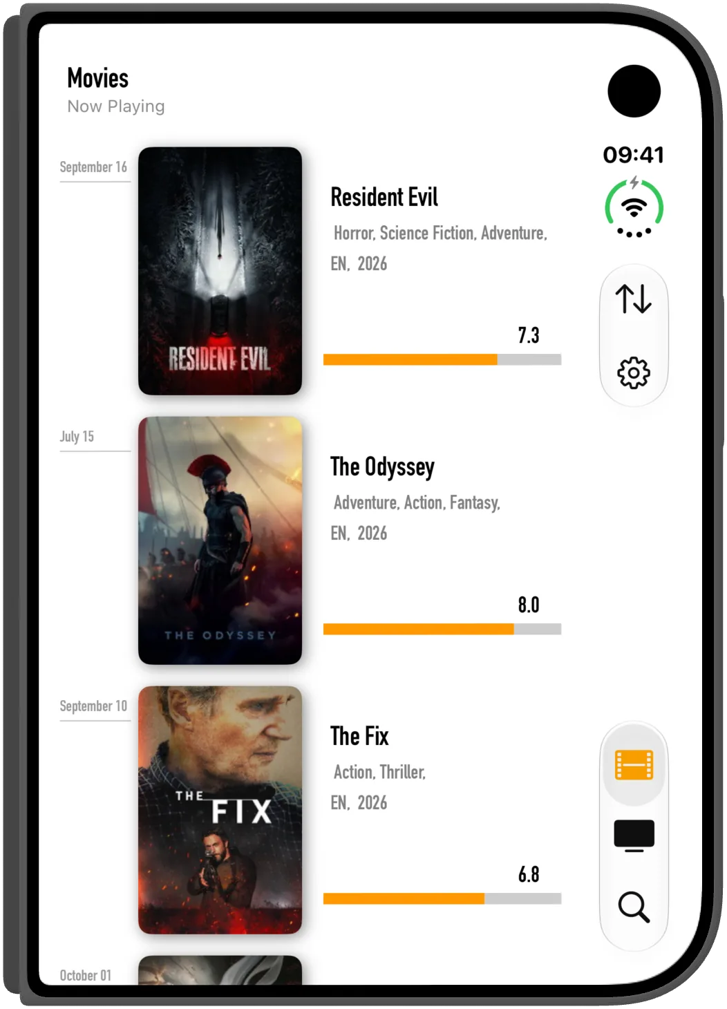 Films now playing on the folded iPhone Duo